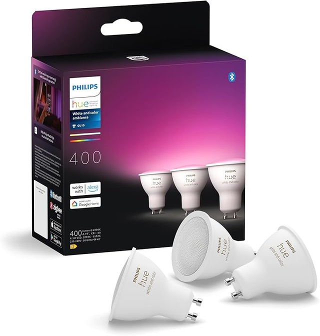 Philips Hue Ambiance blanche et couleur Pack de trois GU10 3 x 350 lm