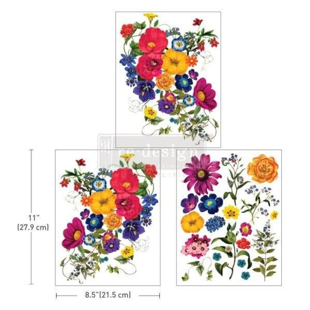 A4 Re-design Decor Transfer - Floral Kiss