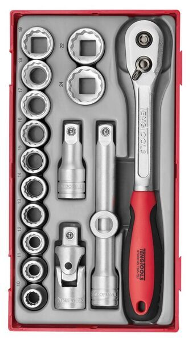 1/2&quot; Socket Set 12 pt TT1 17 Pieces TT1218