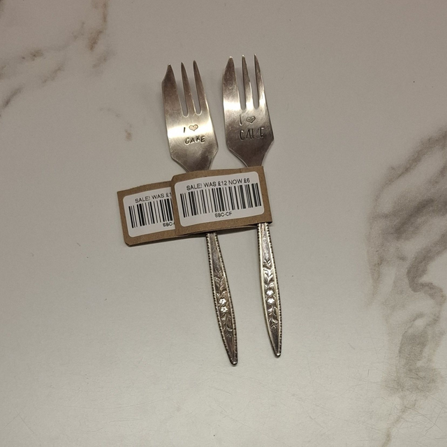 Handstamped Cake Fork