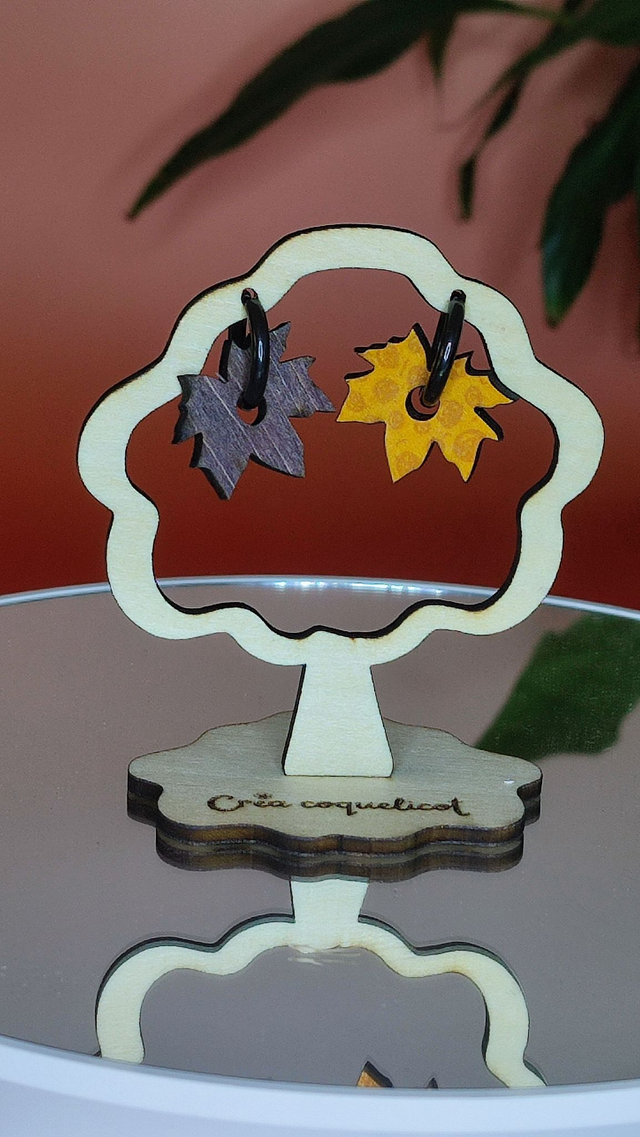 Boucles feuille de chêne double-face interchangeables