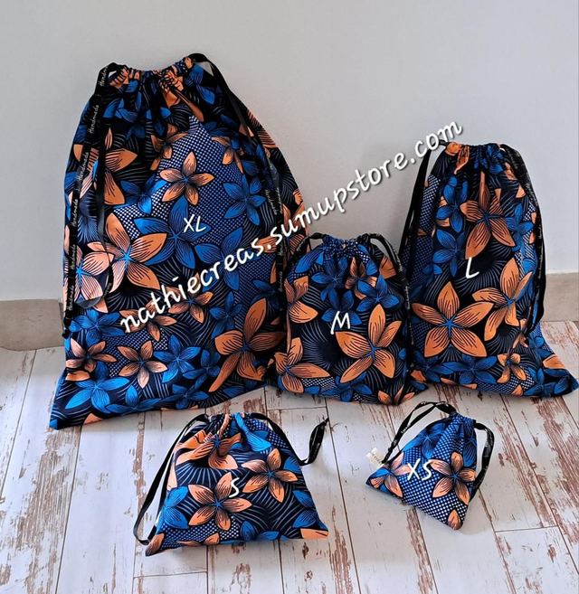 Pochon cadeau, vrac, wax fleuri