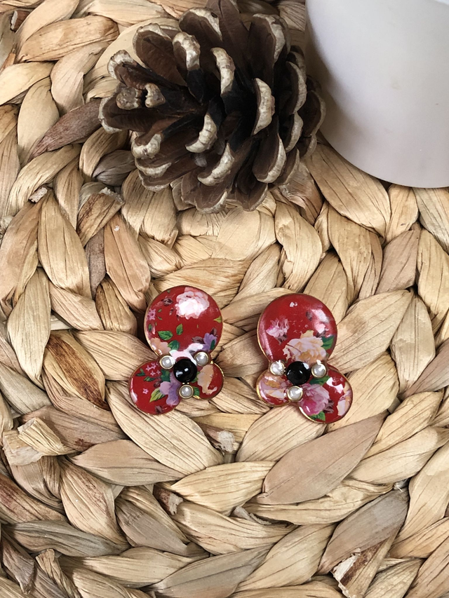 Boucles d'oreilles Tchang - motif floraux
