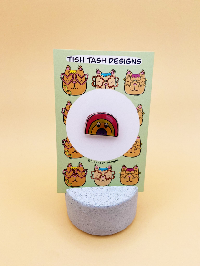 Pink rainbow mini pin