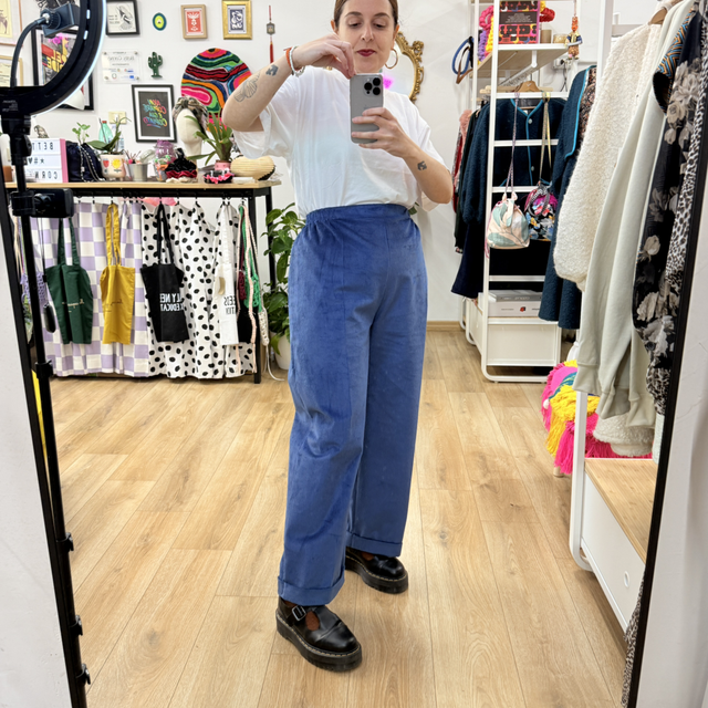 Pantalone Baggy Velluto Carta da Zucchero