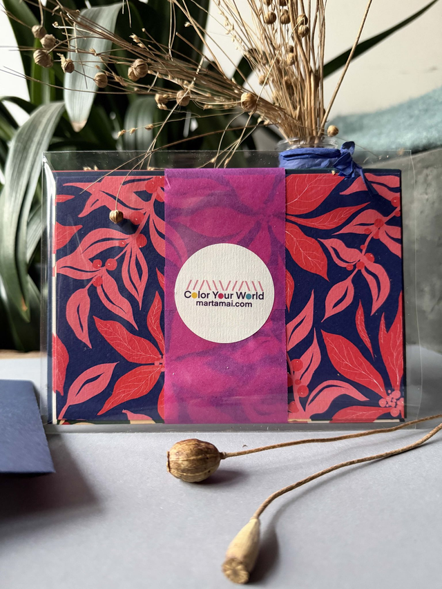 Postkarten Weihnachten in 3 Farbvarianten mit Briefumschlag (blau, rot, grün)