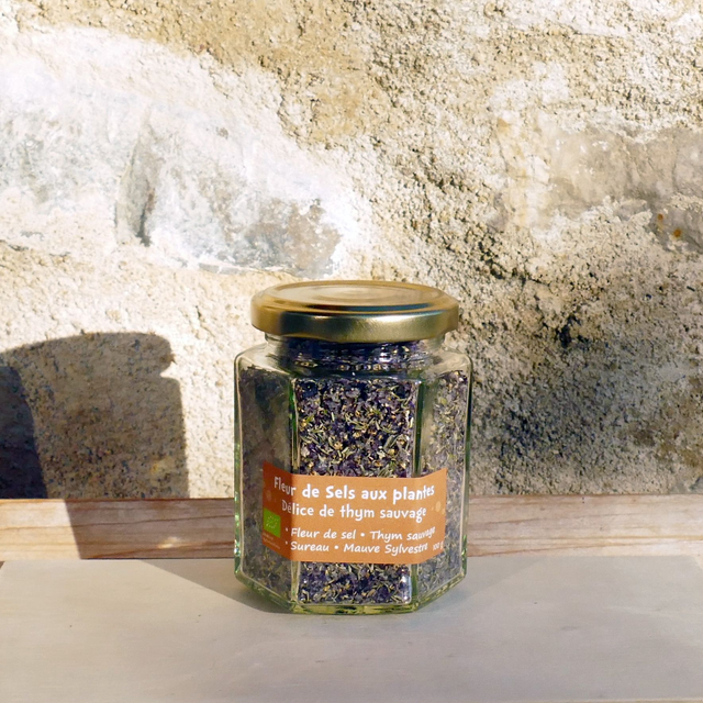 Fleur de sel  aromatisée au délice de Thym sauvage
