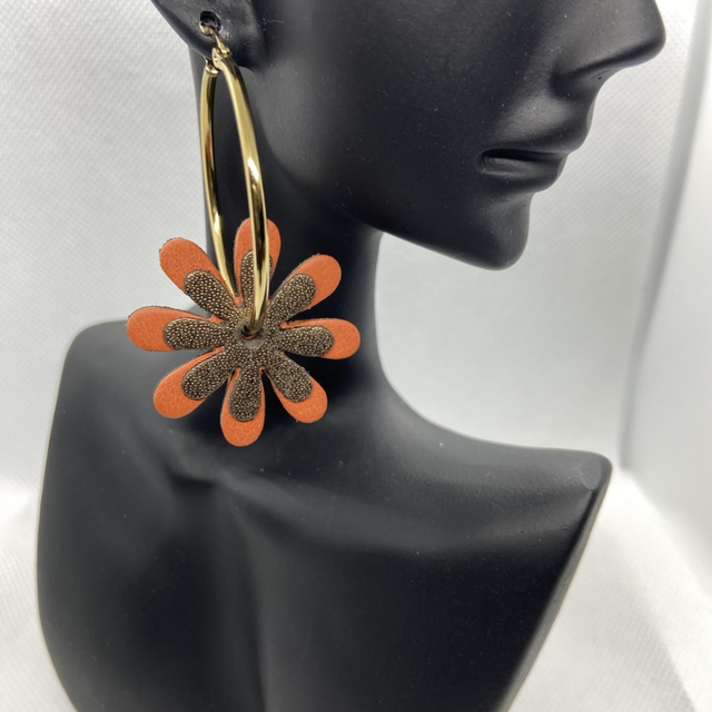 Boucles créoles fleurs réversibles