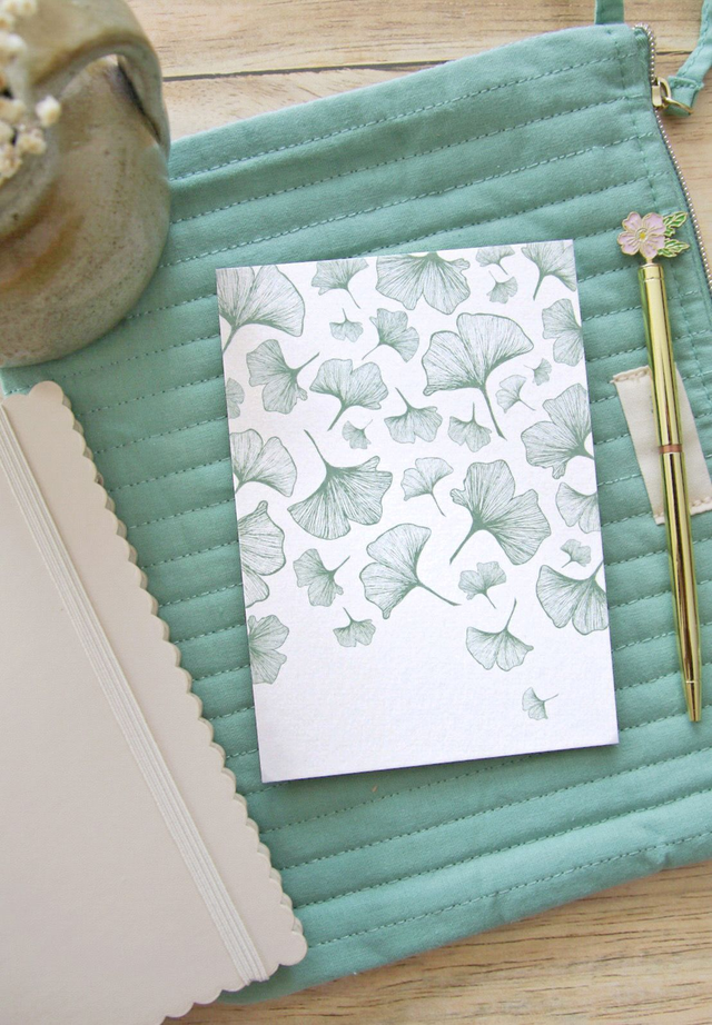 Carte postale Pulsion créative - Feuilles de Ginkgo