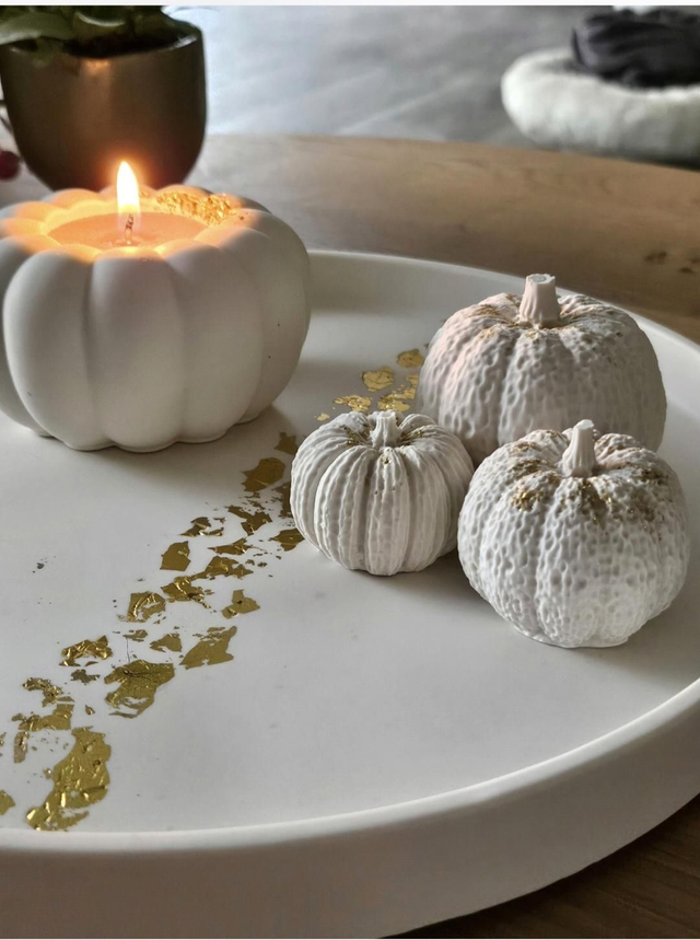 Trio citrouilles déco 