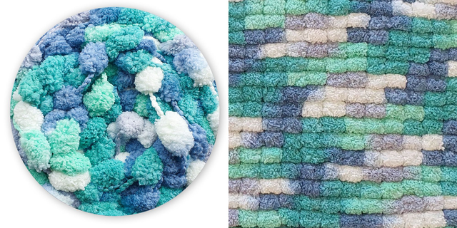 James C Brett Munchkin Pom Pom Yarn MK08 Peppermint Coolie