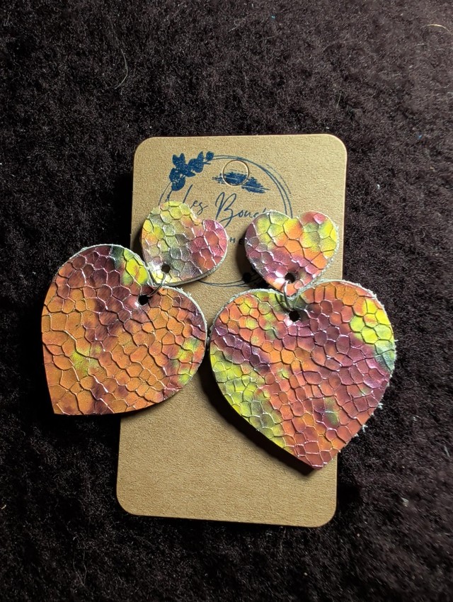 Boucles d'oreilles Louise rose orangé lo049