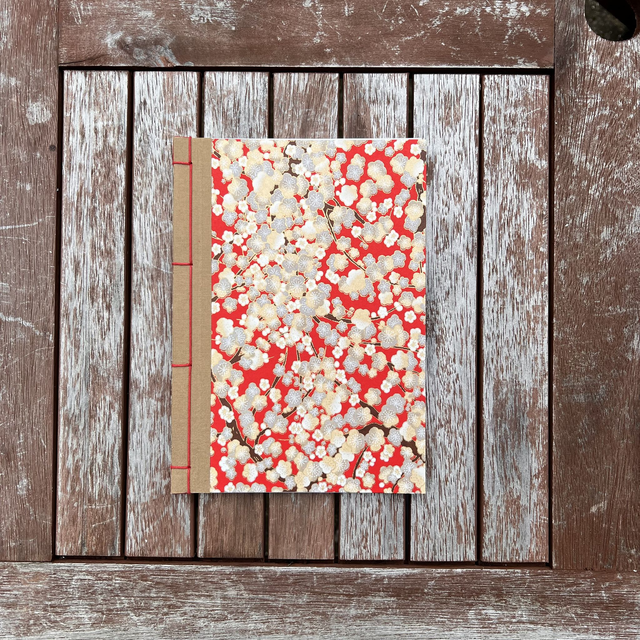 A5 Notebook — Cherry blossom cover — Plain 90gsm paper