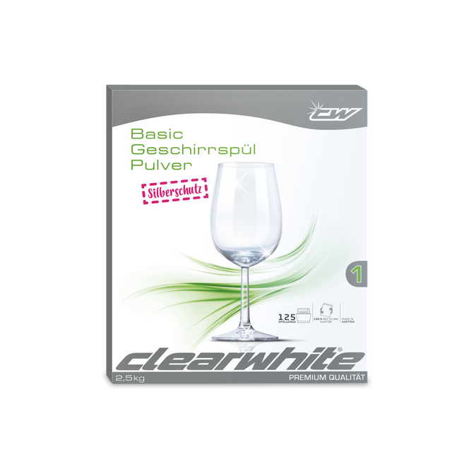 Clearwhite Geschirr-Reiniger für Geschirrspüler Basic Geschirr-Pulver 2,5 kg