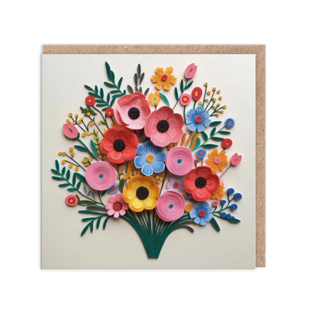 Paper Flowers Greeting Card