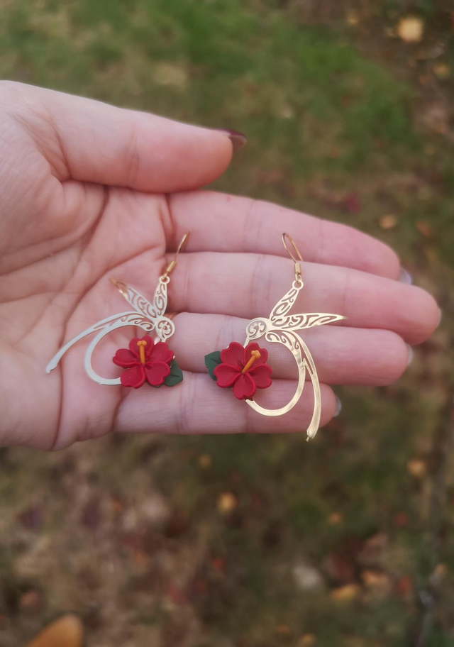 Collection Florale Pétale pourpre - Boucles d'oreilles Florence