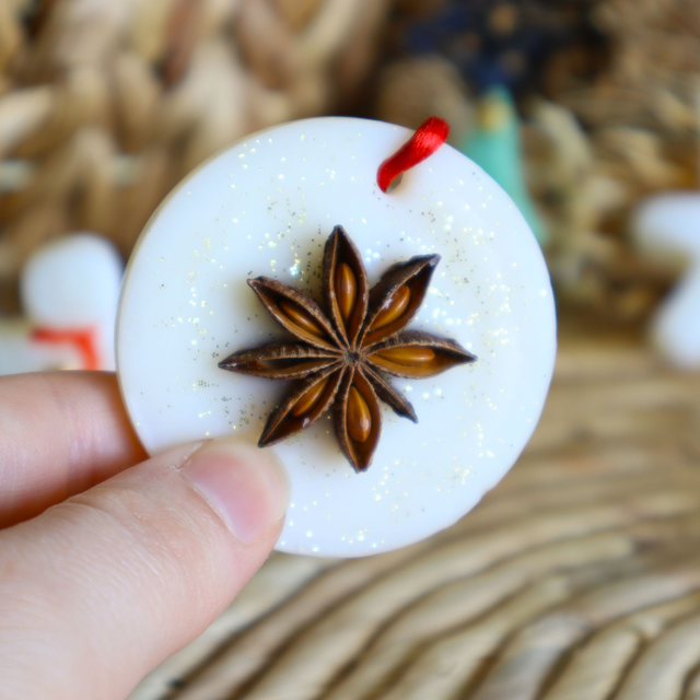 Suspension Noël - Chocolat Chaud & Mandarine (lot de 4)☕🍊