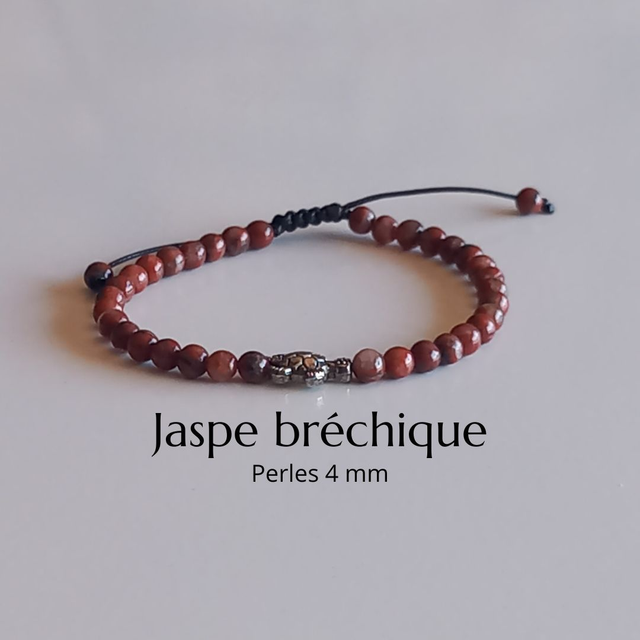 Bracelet ajustable en Jaspe bréchique