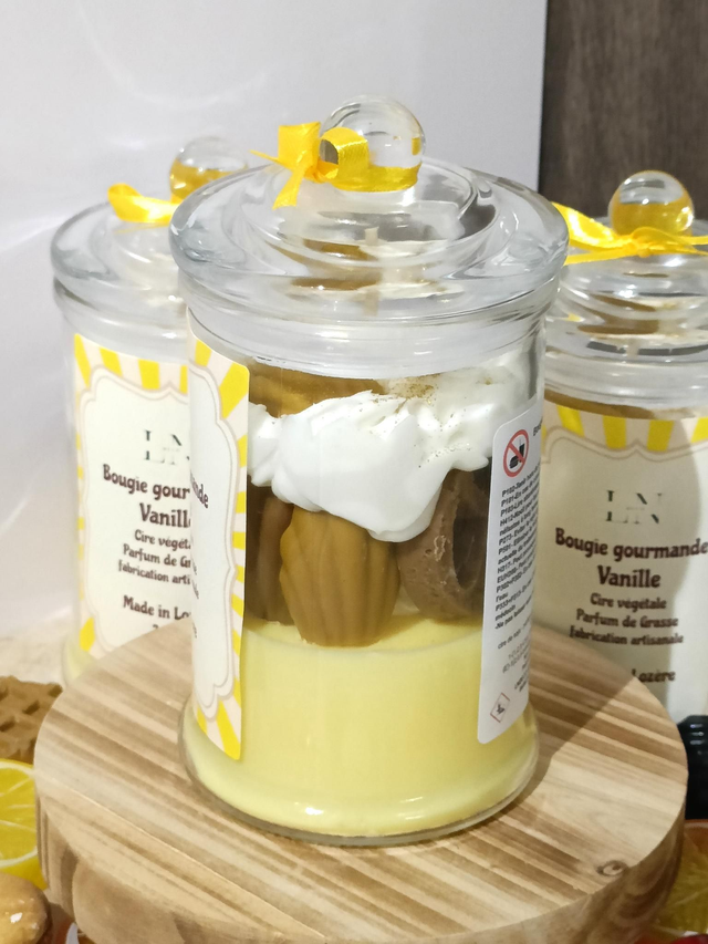 Bougie bonbonnière gourmande vanille