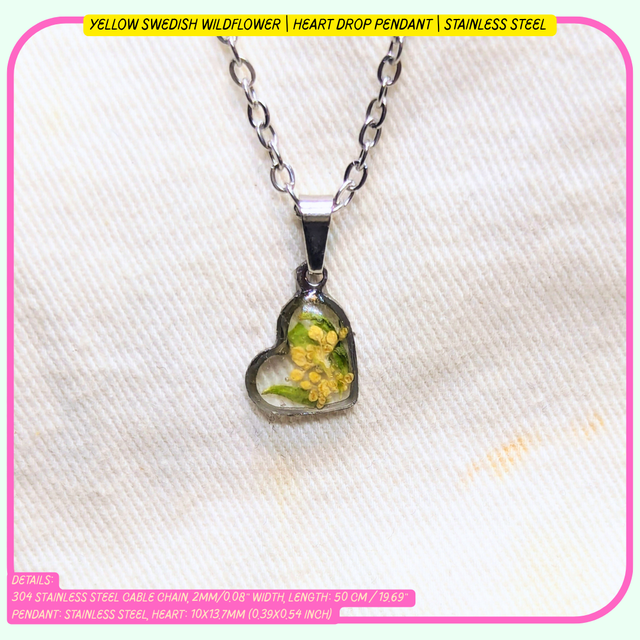 Heart Drop Pendant | Necklaces | Real Flowers