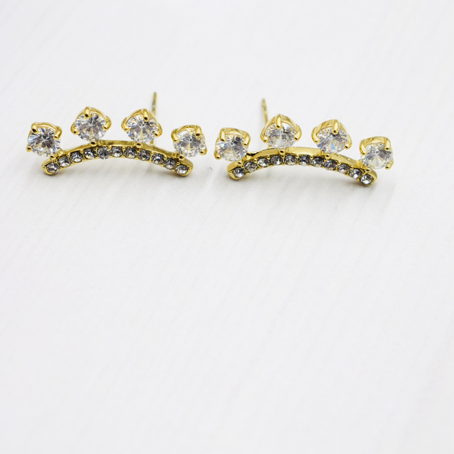 Boucles lobe strass 