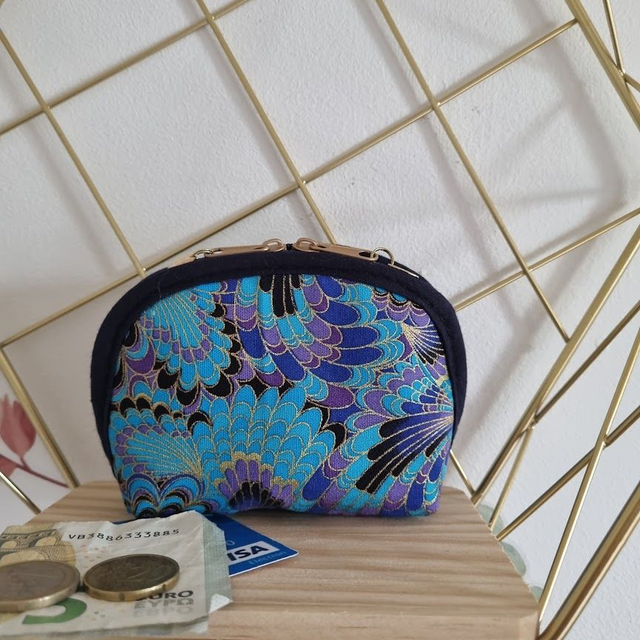 Porte-monnaie arrondi "Hikari" turquoise