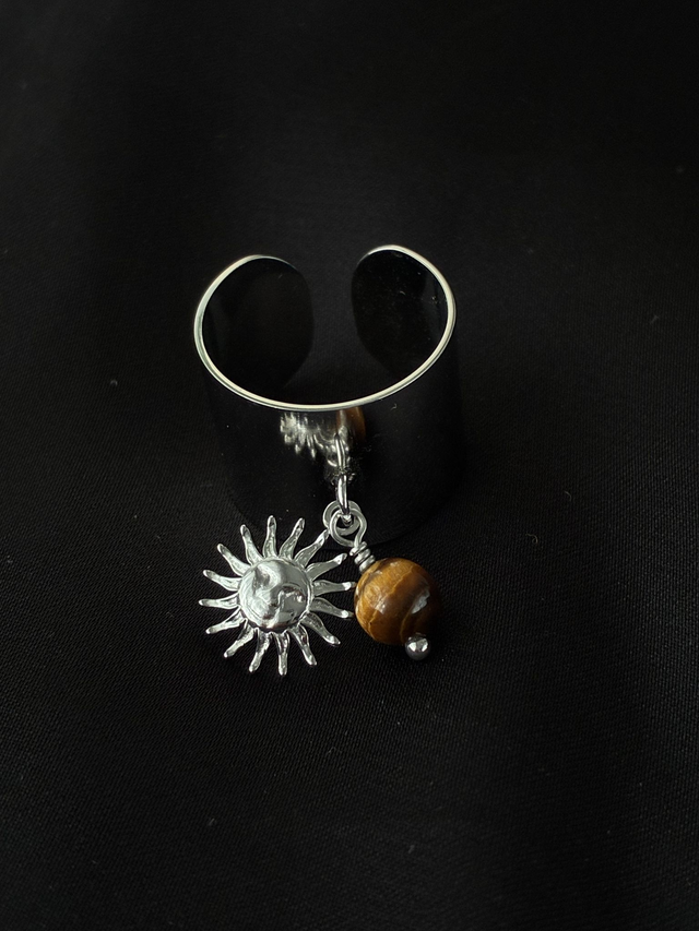 Bague réglable Soleil de Tigre Argenté