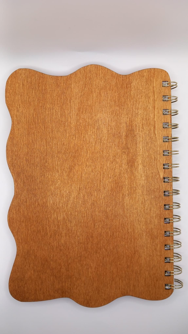 Carnet de notes, couverture bois, gouttes
