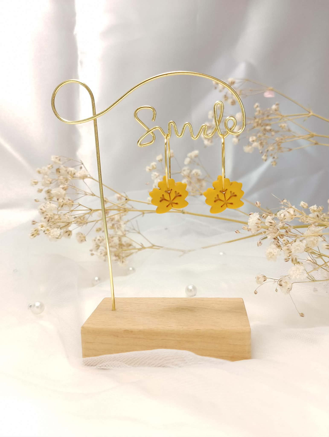 Boucles d'Oreilles "Douce Automne" - Feuilles d'Érable Moutarde