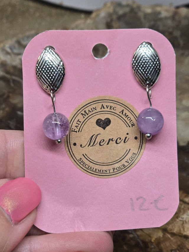 Boucles d'oreilles Améthyste 