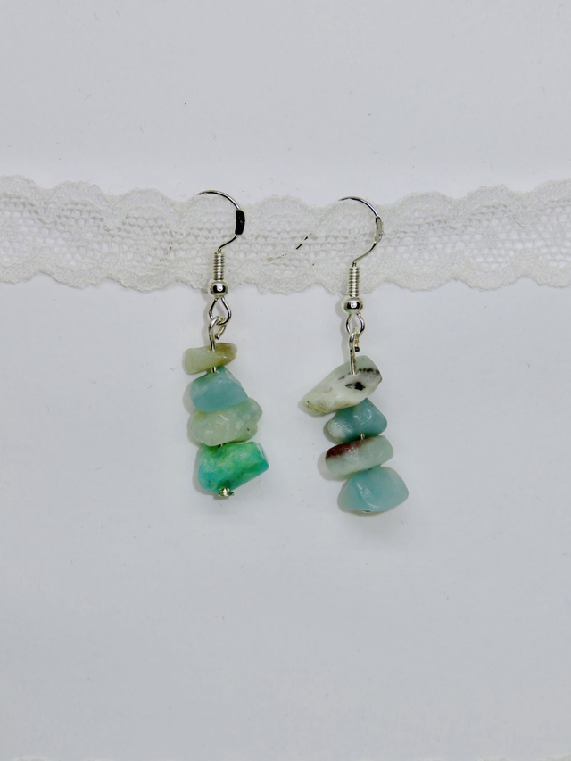 Boucle d'oreille pendante Amazonite du Brésil