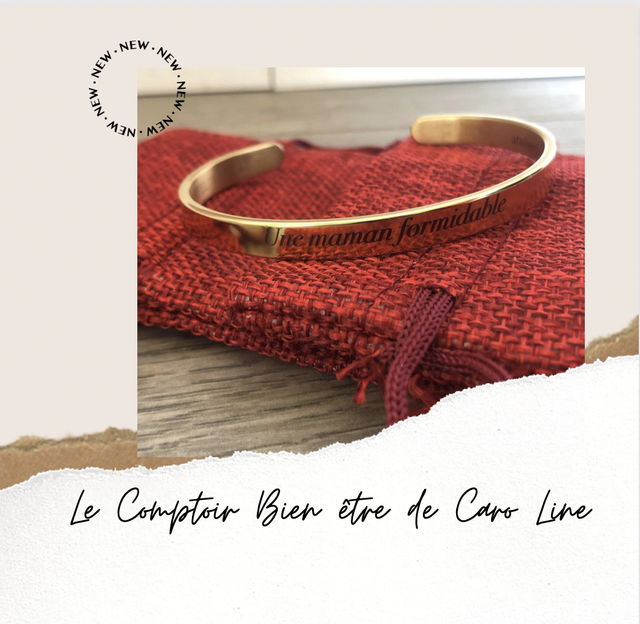 Bracelet joncs gravés avec message &quot; Maman Formidable &quot;