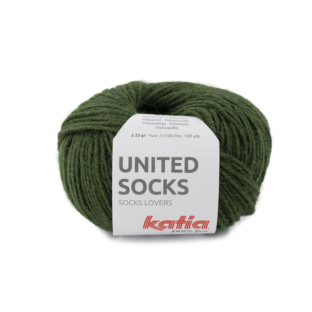 Katia United Socks Vert Bouteille 22 X2