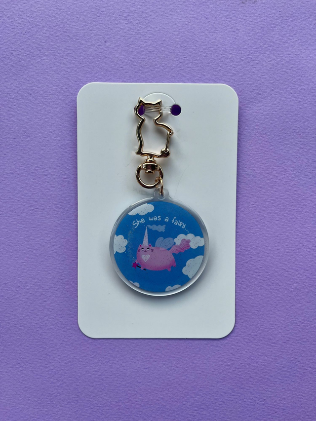 Glitter-avaimenperä ”She was a fairy..."