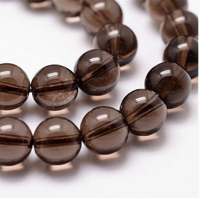 Quartz Fumé Perles Rondes Polies - A l&#039;unité