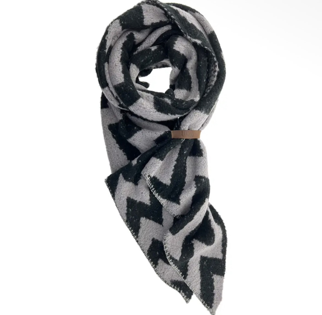 Schal Zigzag schwarz/grau