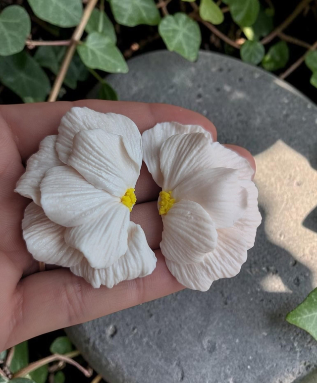 Ivory Bloom Statement Stud Earrings 