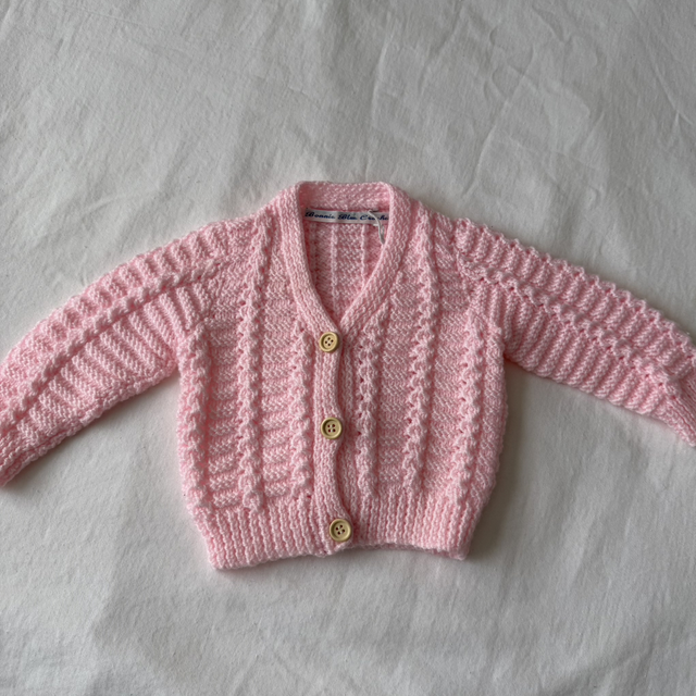 Pink cable knit cardigan