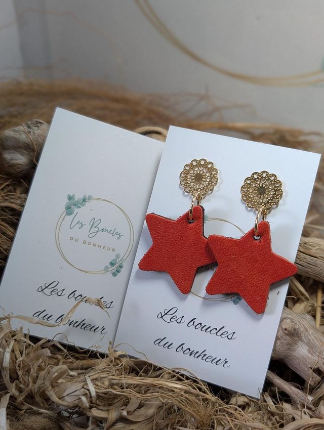 Boucles d&#039;oreilles Petite étoile orange st053