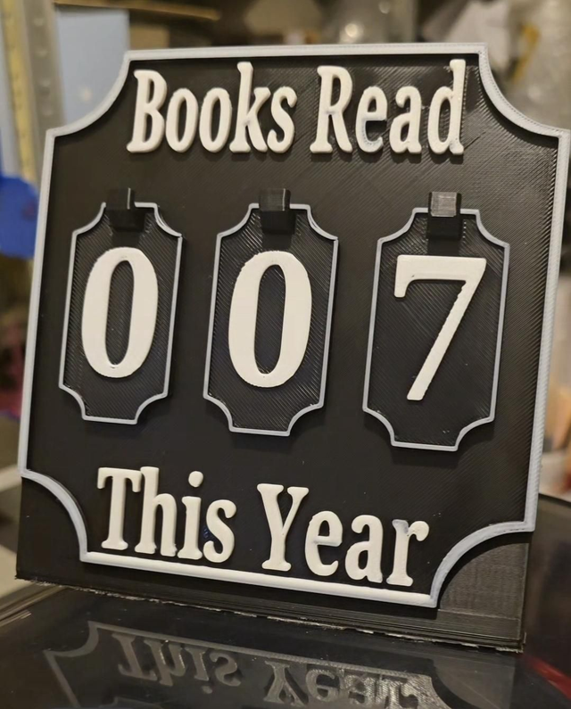 Books read this year counter - message with colour options if available I'll accommodate. 