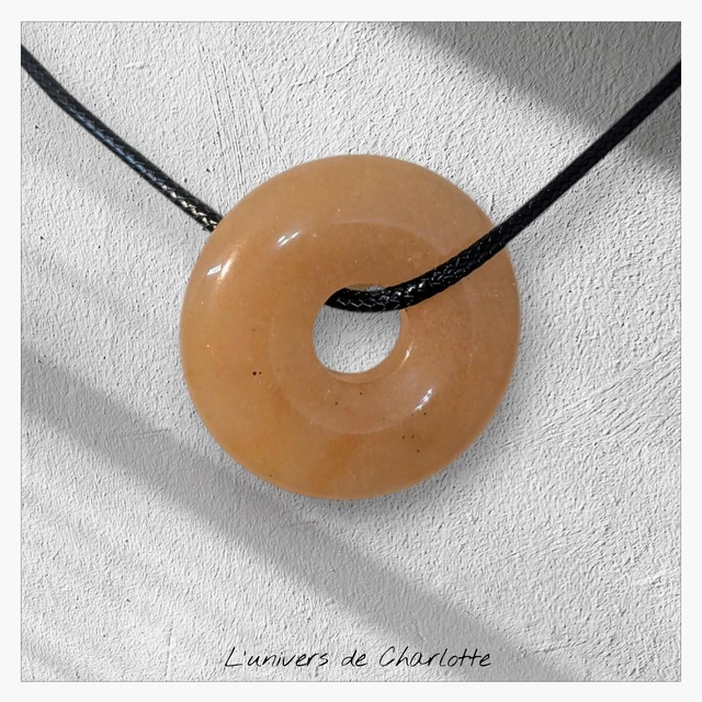 Pendentif " Aventurine orange" donut PN-308