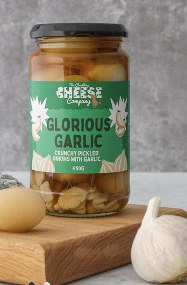 Chuckling Cheese Pickled Onions Glorious Garlic  450g