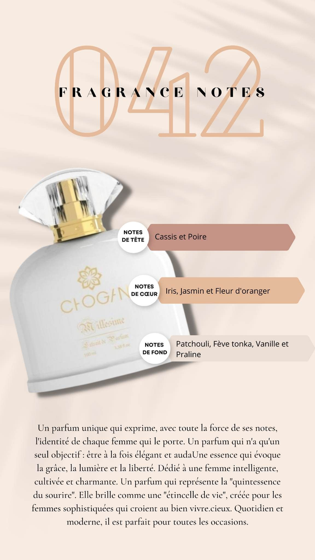 Parfum femme Dédié à une femme intelligente, cultivée et charmante 35 ml 