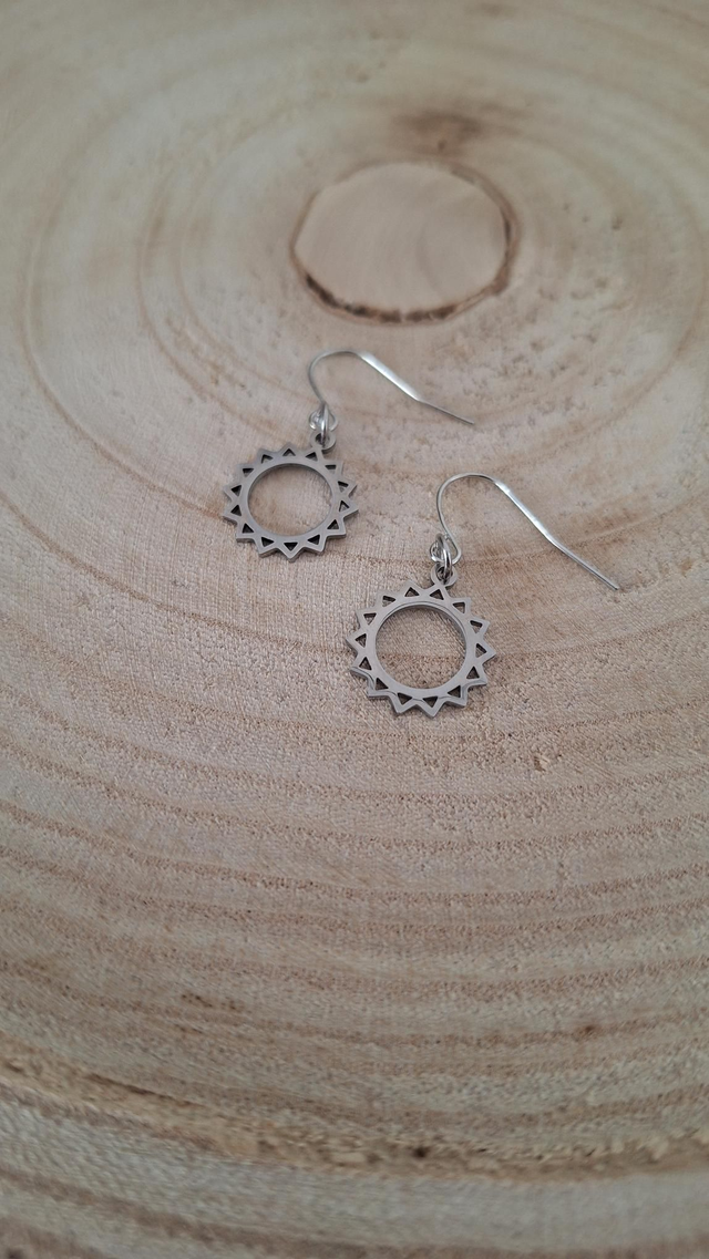 Boucles d&#039;Oreilles Soleil Argenté Personnalisable 