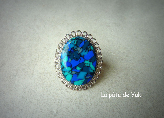 Bague ovale dentelée - Un été en mer