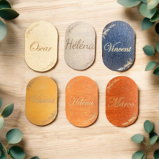 Marque places bois - Personnalisation prénom bois 