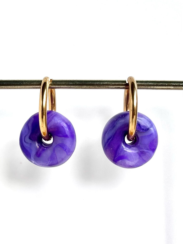 Créoles « perles d’améthyste »