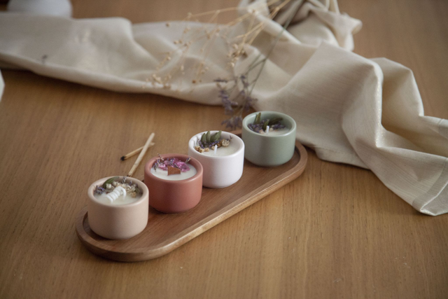 Bougie fleurie | bougie végétale parfumée | bougie naturelle | idée cadeau Mini fleurie