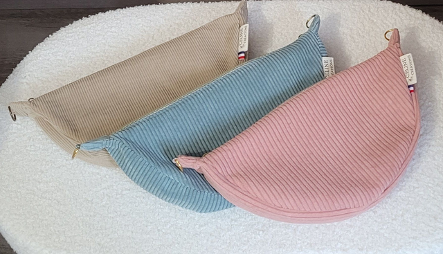 Sac demi-lune velours côtelé