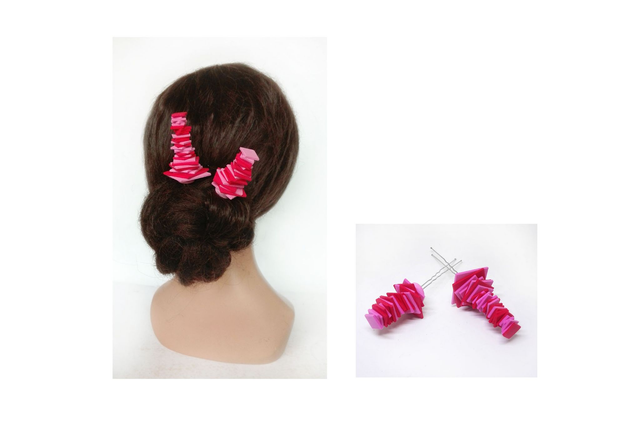 Épingle chignon mariage rose contemporain